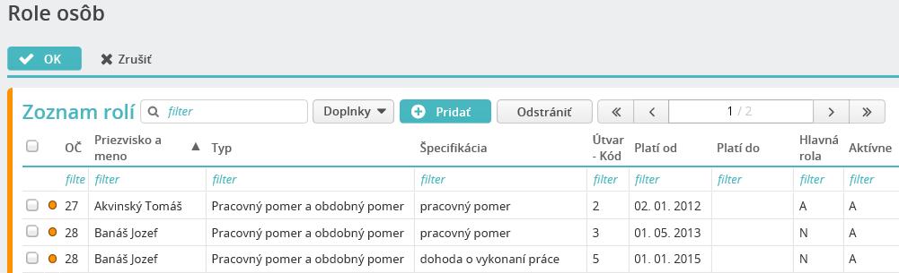 HUMANET PERSONALISTIKA A MZDY časť II. Tlačiť iba roly platné v období spracovania ak je políčko označené, systém spracuje mzdové listy len za roly, ktoré boli platné vo zvolenom období spracovania.