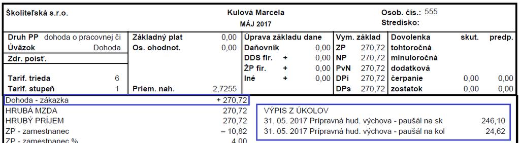 Ak chce užívateľ zapisovať údaje z modulu Úkolové mzdy na inú mzdovú položku, stačí skopírovať definíciu importu a zmeniť mzdovú položku pre zápis vypočítanej sumy. 6.