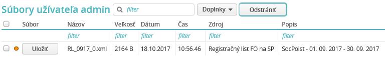 Do tabuľky Zoznam záznamov sa ručne pridajú záznamy, ktoré systém nevytvorí automatickým načítaním. 3. Hromadný RLFO sa spracuje do listinnej alebo elektronickej podoby. 4.