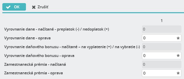 HUMANET PERSONALISTIKA A MZDY časť II. Kliknutím na ktorýkoľvek riadok stĺpca sa otvoria na editáciu riadky príslušného stĺpca.