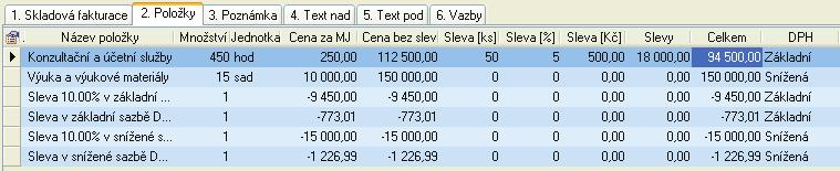 28 S K L A D Y Výsledná cena - jak vznikne cena pro doklad 1.