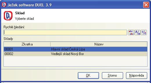 18 M A L O O B C H O D N Í P R O D E J Operace Sklad Máme-li skladový systém založený na práci s více sklady, popisovaná operace nám umožní se mezi nimi pøepínat i v okamžiku poøizování dokladu.