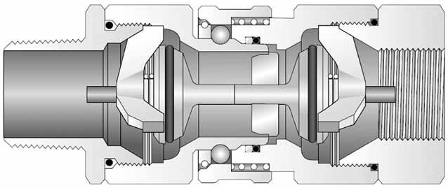 Rychlospojky SNAP-TITE - série H Pracovní parametry - pracovní tlak oboustranně, jednostranně uzavíratelné pracovní tlak [bar] s volným průtokem mosaz ocel AISI 36 hliník mosaz ocel AISI 36 hliník 55