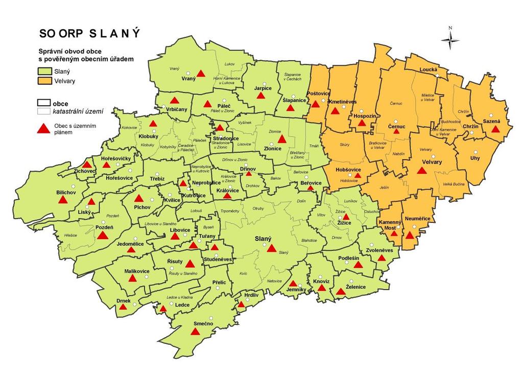 Mapa 2.2: Územní plánování v obcích ORP Zdroj: SMO Se zásadami územního rozvoje kraje je možné se seznámit na webových stránkách příslušného krajského úřadu.