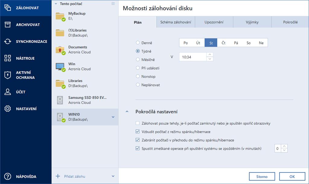 Ochrana pomocí online zálohování... 73 Rychlost průběhu zálohování... 73 Výběr datového centra pro zálohu... 75 Nastavení napájení notebooku... 75 4.6.