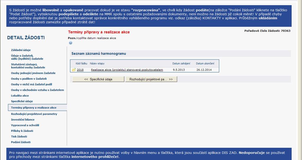 Termíny přípravy a realizace