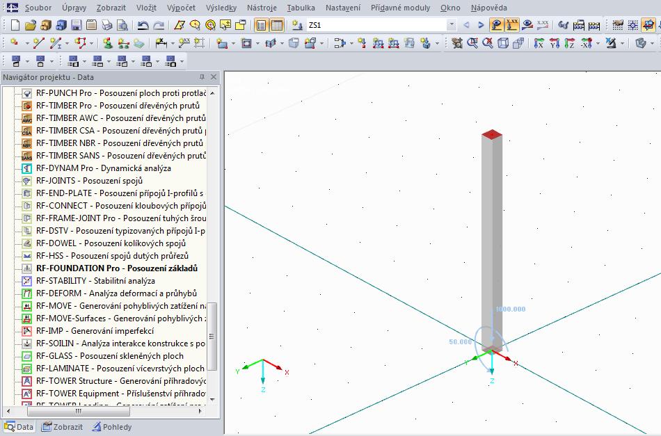2.5.2 Návrh a výpočet pomocí softwaru Dlubal RFEM V rámci návrhu a posouzení patky je jednoduše v několika krocích uveden postup vytvoření modelu a výpočtu v programu Dlubal RFEM.