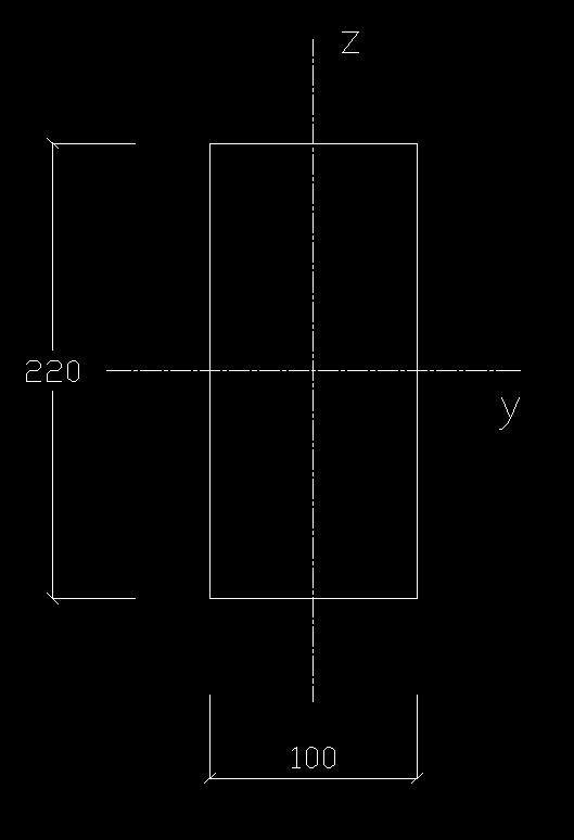 7.1.1 Prostá krokev (100x220, C24) V místě osedlání vaznice je průřez oslaben. Zářez oslabí průřez o 40 mm. Excentricita normálové síly vzhledem k těžišti oslabeného průřezu je 20 mm.