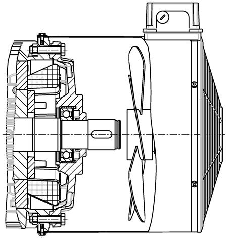 Popis 3.3 Konstrukce Externí ventilace (volitelný doplněk): Druh chlazení IC 416 podle normy EN / IEC 60034-6.
