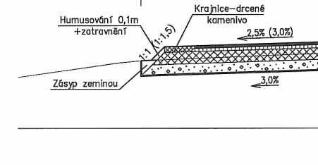 doporučuje, aby krajnice měla stejnou konstrukci jako jízdní pruhy.