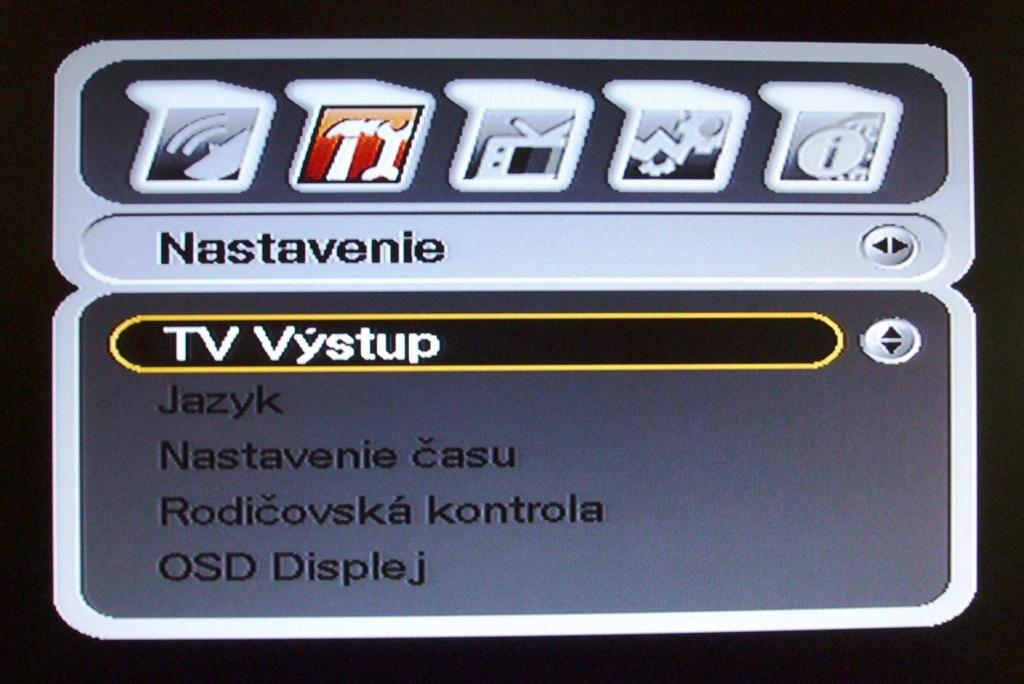 5. Doporučené nastavenia Formát obrazovky: na diaľkovom ovládaní stlačte tlačidlo Menu, šípkami vľavo/vpravo si zvolíte položku Nastavenie.