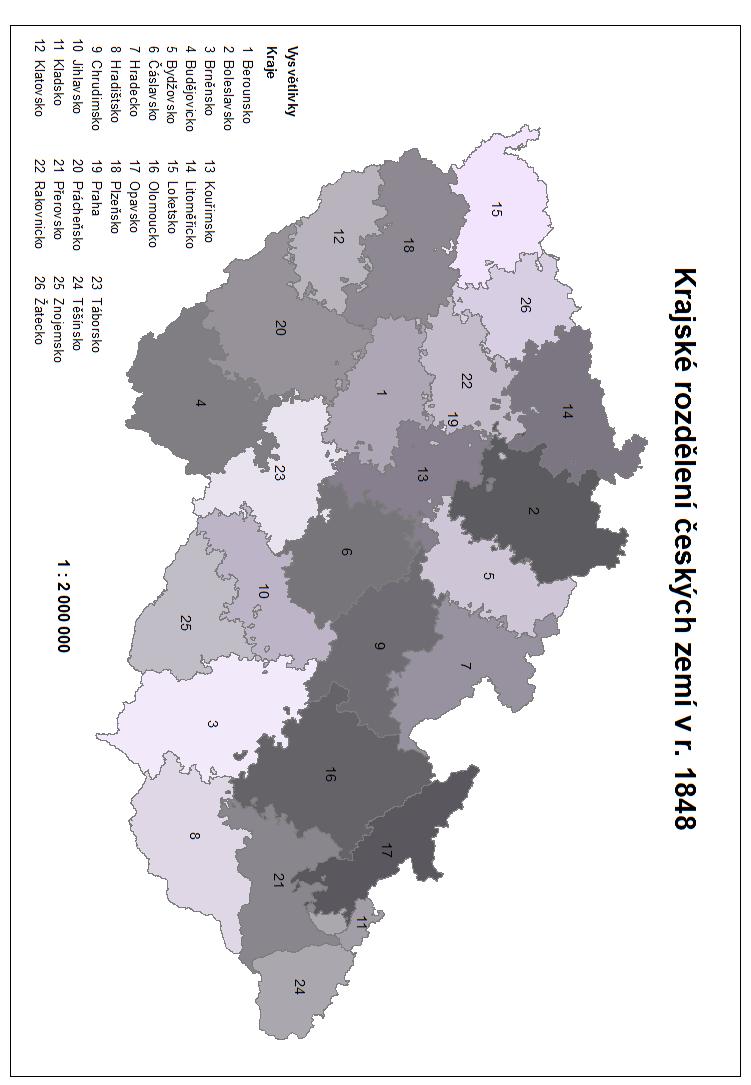 Obr. 1 Krajské zřízení českých