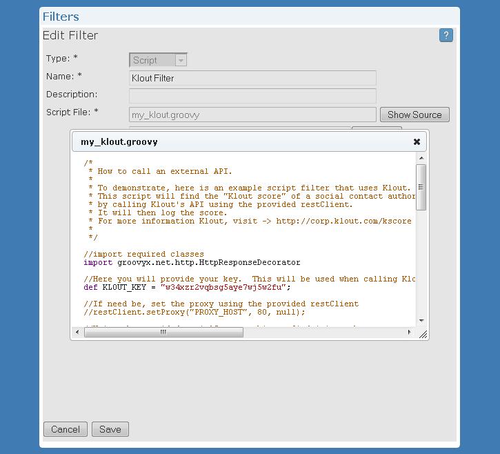 Capabilities Filter Social Contacts from entering campaign Tag Social Contacts Change the content of social contacts * File must be in Groovy script.