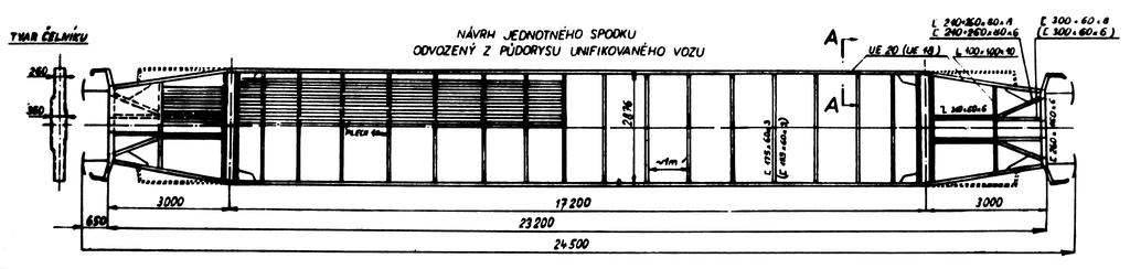 Skříň osobního vozu Spodek představek s prostorem