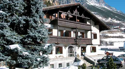 7 ano HOTEL GARDENIA C 135 8 ne RESIDENCE PISTA STELVIO C 135 750 m poloha: Isolaccia, centrum - 350 m, skiareál San Colombano - 750 m, Bormio / skiareál Bormio - 8,5 km, skibus - 350 m