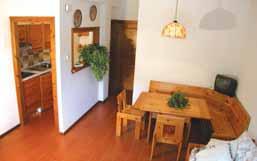 zařízení mono 4-28 m² - obývací pokoj s kuchyňským koutem, manželskou postelí a rozkládacím gaučem typu šuplík pro 2 osoby či skříňovou palandou, sociální zařízení bilo 4-34 m² - 1 ložnice s