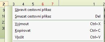 Stejně jako bylo možno v Knize jízd kopírovat jednotlivé jízdy, je tato funkce umožněna i pro Cestovní příkazy.