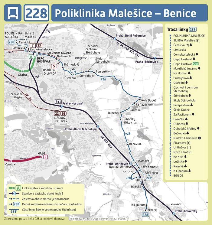 na 7,5 minuty. Posílení provozu v pracovní dny cca od 9:00 do 19:00 v úseku Ládví Letňany (zrušení pásmového provozu).