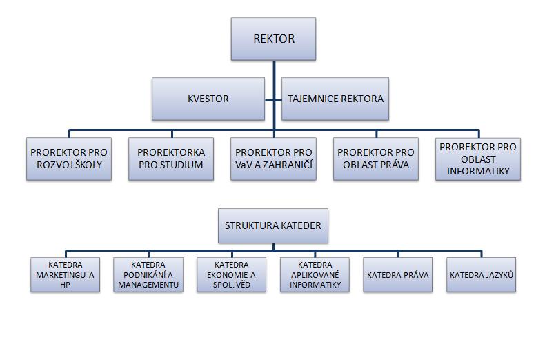 b) Organizační schéma základní organizační struktura c) Složení Akademického senátu a dalších orgánů v roce 216 Funkci akademického senátu ve smyslu zákona vykonává představenstvo školy.