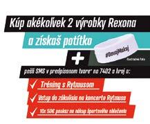 *Znenie súťažnej SMS: REXONA, dátum nákupu. 1,97 3,95 SMS súťaž trvá v termíne od 1. 8. do 30. 9. 2017. Usporiadateľom súťaže je spoločnosť Brain Made s.r.o. Technicky súťaž zabezpečuje spoločnosť goodgames s.