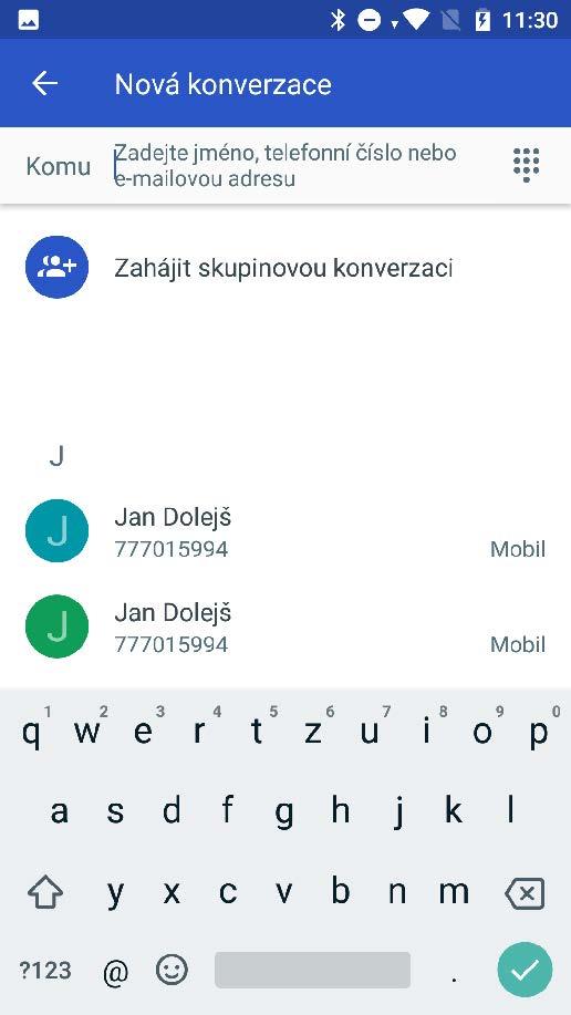 SMS zprávy Pro odesílání a příjem SMS zpráv slouží aplikace Zprávy.