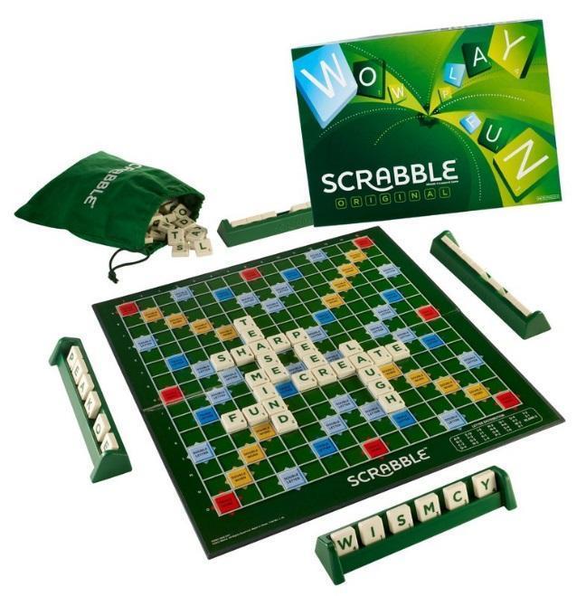 Scrabble Počet hráčů: 2-4 Herní doba: 90 minut Celosvětově nejpopulárnější hra se slovy, kterou si nyní můžete vypůjčit i u nás v knihovně.
