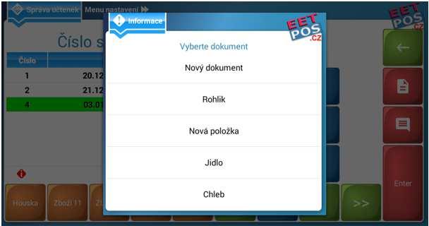 Vkládání zbožových položek do dokumentu probíhá podobně, jako vkládání účtenky v módu prodeje.