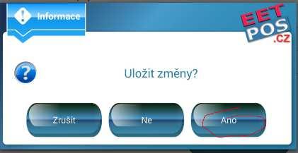 Menu nastavení (vpravo) Mezi [Správou účtenek] a [Menu nastavení] lze přecházet jednoduše stiskem nápisu [Správa účtenek], nebo [Menu nastavení], nebo přetažením prstu po obrazovce v daném směru.