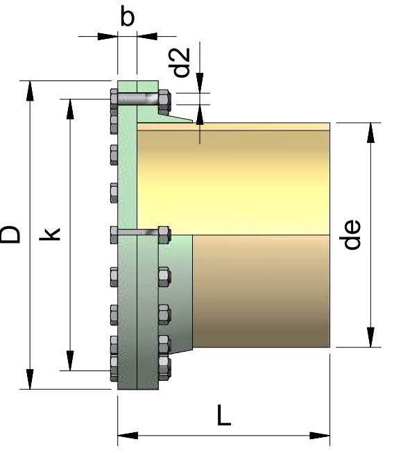 Zaslepovací příruba sklolaminátová (GRP) / ocel C09 PŘÍRUBY Zaslepovací příruby mohou být dodány buď z oceli a nebo ze sklolaminátu (GRP). Vrtání otvorů je podle EN 1092-1 / PN 10.