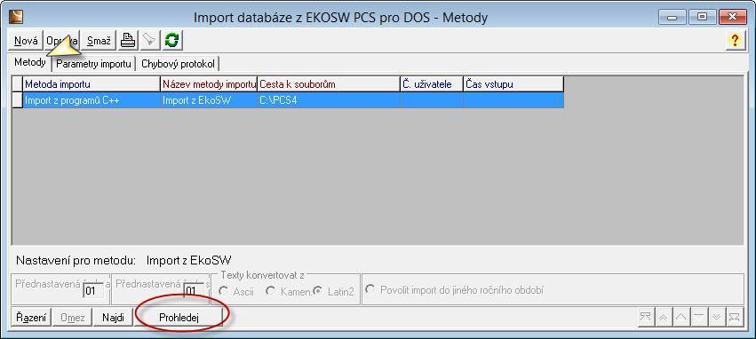 zadáme řadu, do které mají být adresy importovány. Přednastavená hodnota je 01. V programech EkoSW existoval pouze jeden adresář pro jeden subjekt.