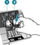 Údržba zařízení HP All-in-One Pokud provádíte výměnu černé nebo fotografické tiskové kazety, vyjměte kazetu z pravé patice.