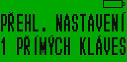 Po stisknutím a potvrzením [1] v menu přehledů nastavení pokladna vytiskne přehled nastavení přímých kláves.
