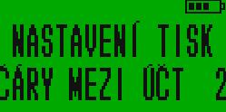 Stisknutím tlačítka [2] v menu programování pokladny se dostaneme do nastavení tiskárny.