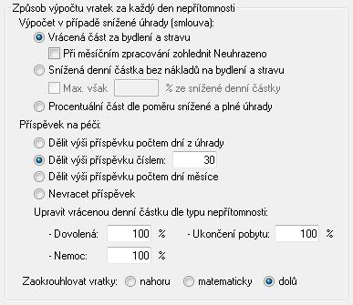 Vraťte se na záložku Nepřítomnost, zadejte nepřítomnost a vyberte požadovaného příjemce vratek.