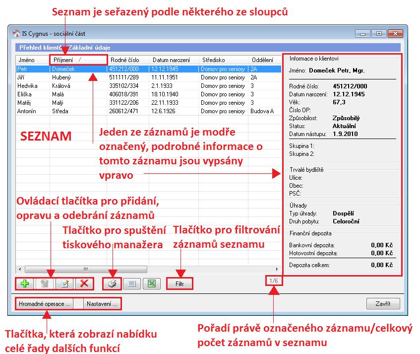 1 Základní ovládání IS Cygnus Program je navržen pro co nejpřehlednější a nejpříjemnější ovládání. Kromě ovládání myší je u většiny funkcí možnost využití klávesnice.