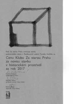 A letos byl Spolkový dům Ratíškovice nominován Klubem Za starou Prahu do soutěže za novou stavbu v historickém prostředí.