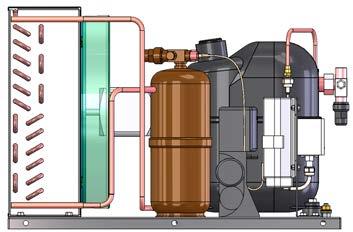 Volitelné vybavení za příplatek: VT/NT ochrana kompresoru, plynulý regulátor otáček ventilátoru, filtrdehydrátor, solenoid, průhledítko, kryt pro venkovní provedení, výhřev kompresoru, připojná