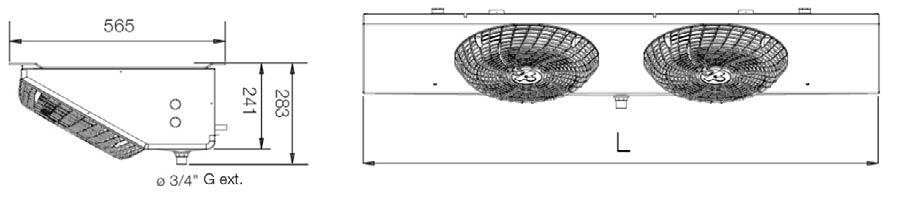 VÝPARNÍK ALFA LAVAL OPTIGO CSE Podstropní výparník Rozteč lamel 4,0mm 7,0mm Standardní provedení výparníku s EC ventilátory Vysoké otáčky (H) Nízké otáčky (L) Kovové provedení krytu Označení modelu: