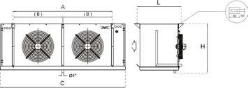 VÝPARNÍK ALFA LAVAL OPTIGO CCE Podstropní výparník Označení modelu: CCE H/L 501A 4 E Rozteč lamel 4,0mm 6,0mm 10,0mm Standardní provedení výparníku s AC ventilátory Vysoké otáčky (H) Nízké otáčky (L)
