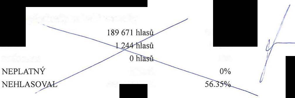 Mimořádná valná hromada (29. květen 2017) Harvardský průmyslový holding, a.s. - v likvidaci PROTOKOL o výsledcích hlasování na hlasovacím lístku č.