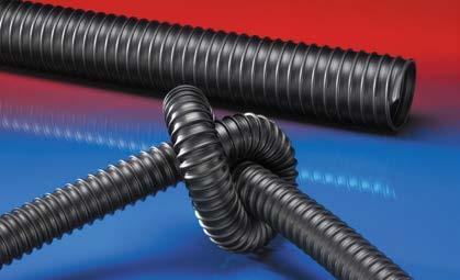 PVC, EVA a PE sací hadice / dopravní hadice AIRDUC PE 36 EC 1 3 Elektricky vodivá, polyetylénová hadice, středně těžká Aplikace: flexibilní hadice na horký vzduch, prach, sypké materiály a vlákna;