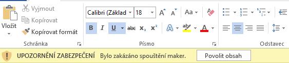 Po kliknutí na tlačítko Povolit obsah lze pokračovat v modelu dále.