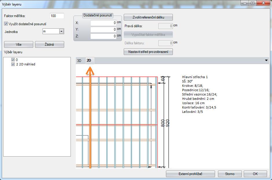 Výstupy 2.6 Import DXF / DWG s 2D náhledem.