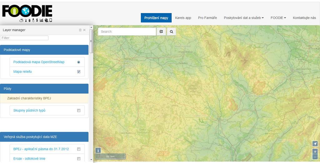 Digitální model reliéfu Data evropského