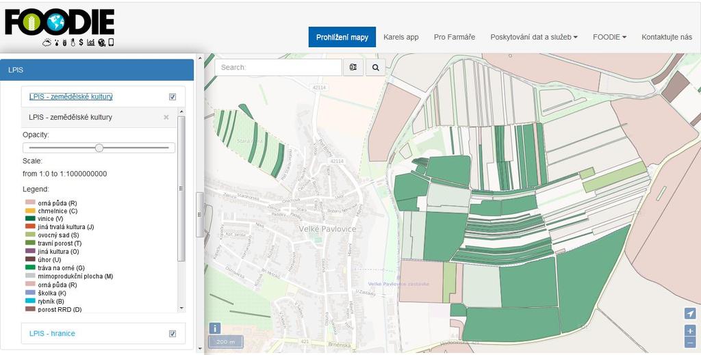 Registr půdy (LPIS) GIS Ministerstva zemědělství pro evidenci využití