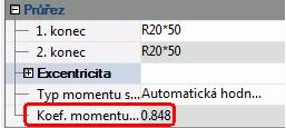 Na konci každé iterace ukládá Advance Design hodnoty interpolovaných koeficientů momentů setrvačnosti oslabených průřezů pro lineární a plošné prvky.