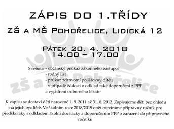 Plánované školní akce: 28. 3. 2018 Muzikál Horečka sobotní noci, Městské divadlo v Brně 20. 4. 2018, 14:00 17:00 Zápis k povinné školní docházce, školní budova na Lidické ulici 26. 4. 27. 4. 2018 Exkurze k dějinám holocaustu, II.
