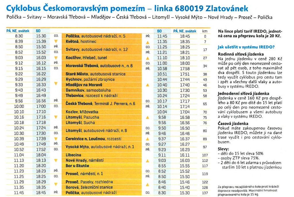 Cyklobus je zaveze i na řadu dalších zajímavých míst, jako jsou zámek v Nových Hradech, Hřebečské důlní stezky, úzkokolejka v Mladějově, Toulovcovy maštale či rozhledna na Kozlovském kopci.