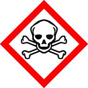 Výstražné symboly nebezpečnosti dle CLP Třídy nebezpečnosti: Akutní toxicita Žíravost / dráždivost pro kůži Vážné poškození očí /oční dráždivost Senzibilizace dýchacích orgánů /