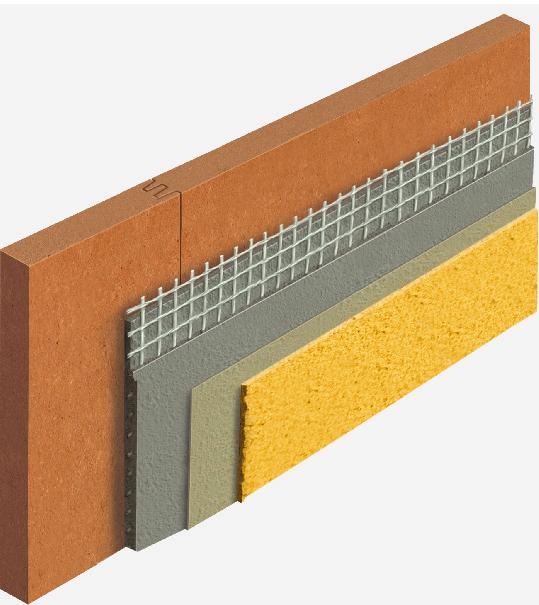 Difúzně otevřená konstrukce obvodové stěny Skladba obvodového pláště difúzně otevřené konstrukce Nosnou konstrukcí obvodového pláště je konstrukce vytvořená z dřevěných hranolů.